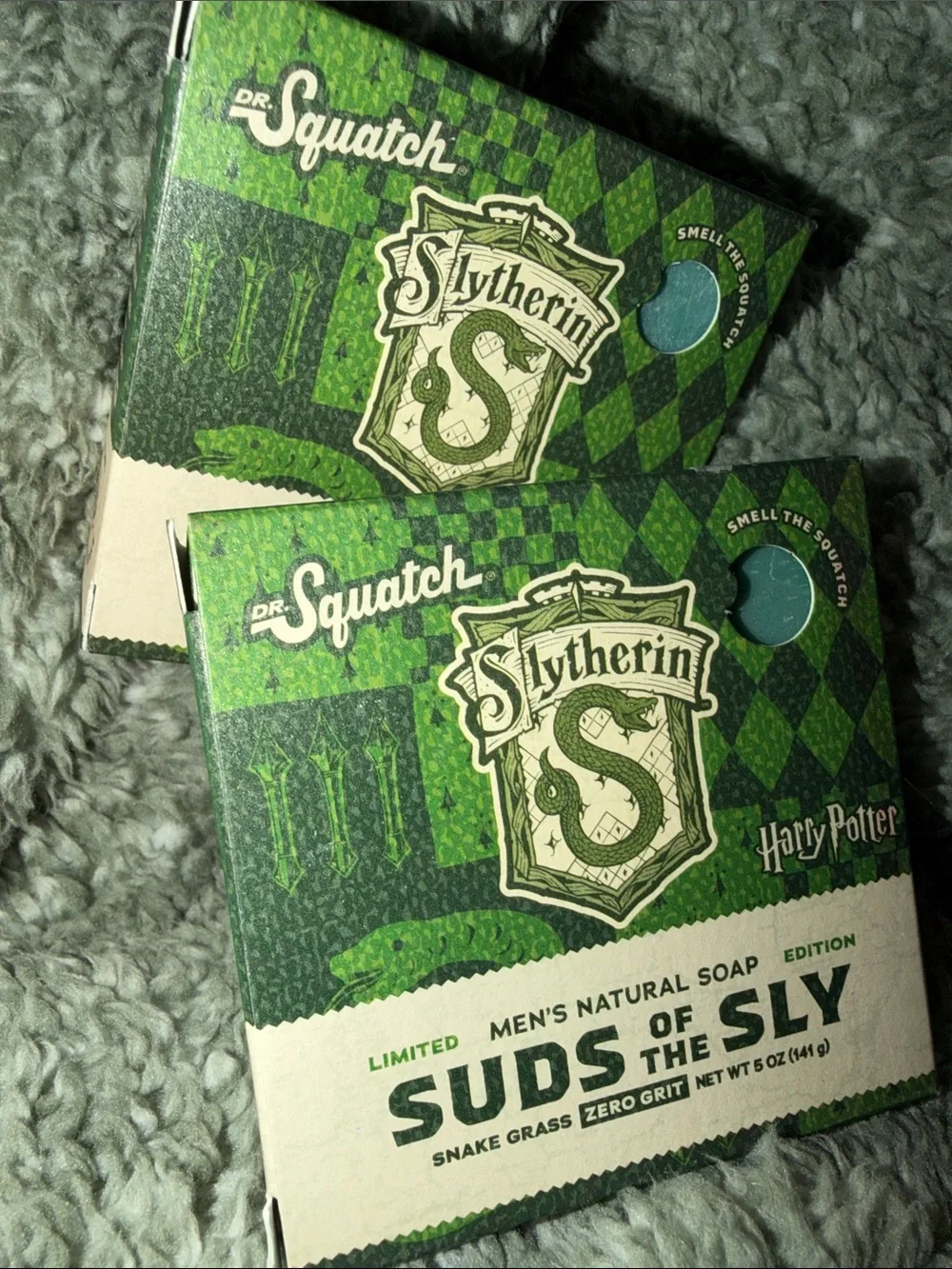 Includes 2 Dr. Squatch Slytherin Men’s Natural Soaps -Snake Grass-ZERO GRIT BNIB